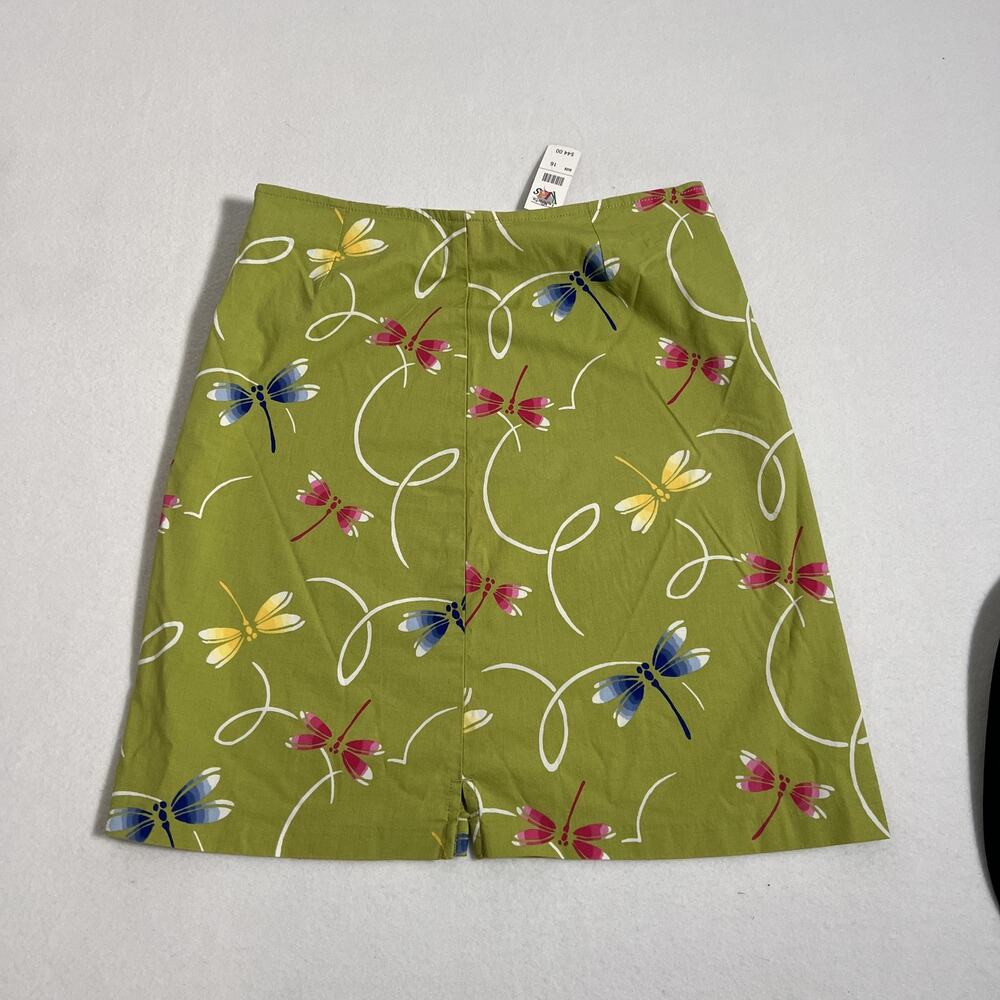 Talbots Kids Skirt Girls 16 Green Dragonfly Print A Line Stretch School Nature